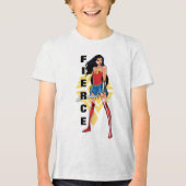 Wonder-vrouw met zwaard - doorboring Tri-Blend shirt (Voorkant)