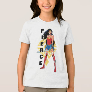 Wonder-vrouw met zwaard - doorboring Tri-Blend shirt