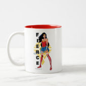 Wonder-vrouw met zwaard - doorboring tweekleurige koffiemok (Links)