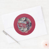 Wonder-vrouw naar slachtoffer ronde sticker (Envelop)
