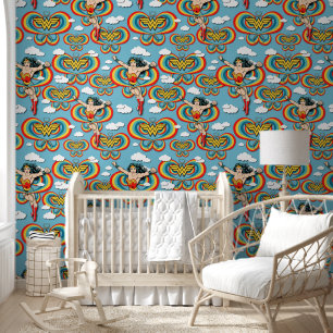 Wonder-vrouw vliegend hoog patroon behang