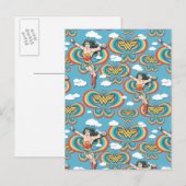 Wonder-vrouw vliegend hoog patroon briefkaart (Voorkant / Achterkant)