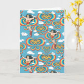 Wonder-vrouw vliegend hoog patroon kaart (Gele Bloem)