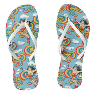 Wonder-vrouw vliegend hoog patroon teenslippers