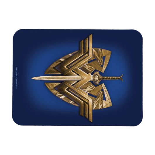 Wonder-vrouwsymbool met zwaard justitie magneet (Horizontaal)