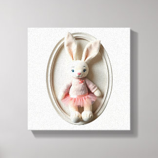 Wonder Wall Art Ballerina Bunny Canvas Afdruk