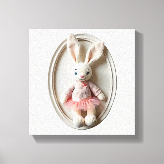 Wonder Wall Art Ballerina Bunny Canvas Afdruk (Voorkant)