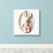 Wonder Wall Art Ballerina Bunny Canvas Afdruk (Insitu (Houten vloer))