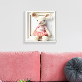 Wonder Wall Art Bunny Ballet Canvas Afdruk