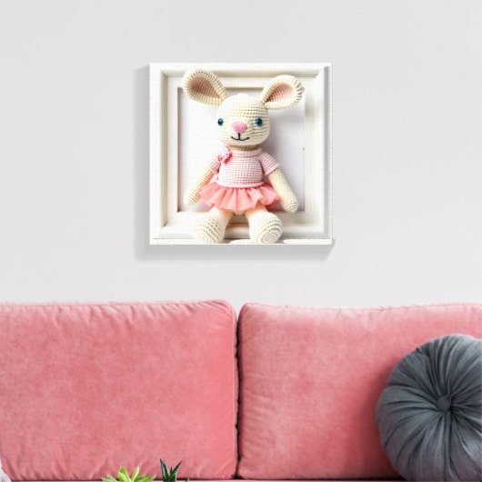 Wonder Wall Art Bunny Ballet Canvas Afdruk (Insitu (Woonkamer))