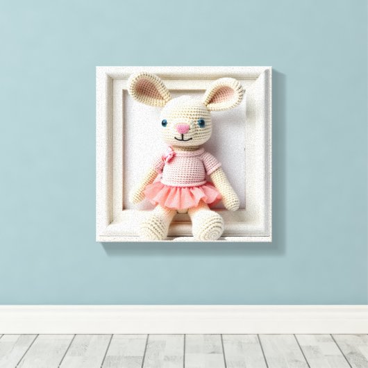 Wonder Wall Art Bunny Ballet Canvas Afdruk (Insitu (Houten vloer))