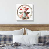 Wonder Wall Art Dragon Delight in roze en groen Canvas Afdruk (Insitu (Slaapkamer))
