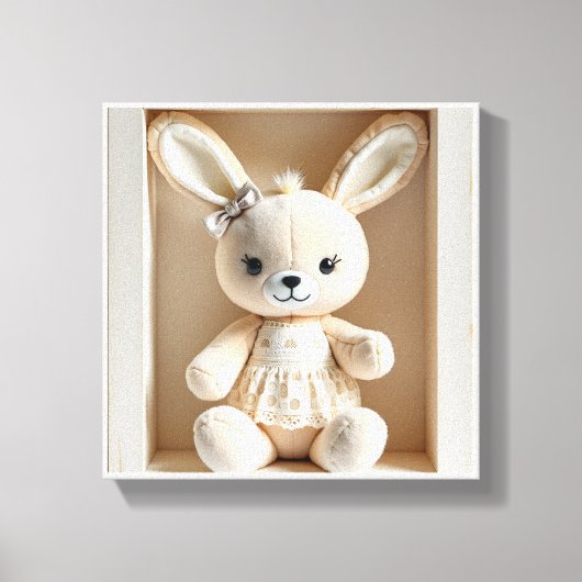 Wonder Wall Art Elegant Bunny Belle Canvas Afdruk (Voorkant)