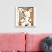 Wonder Wall Art Elegant Bunny Belle Canvas Afdruk (Insitu (Woonkamer))