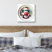 Wonder Wall Art Gestreepte Sock Monkey Delight Canvas Afdruk (Insitu (Slaapkamer))