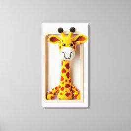 Wonder Wall Art Giggling Giraffe Canvas Afdruk