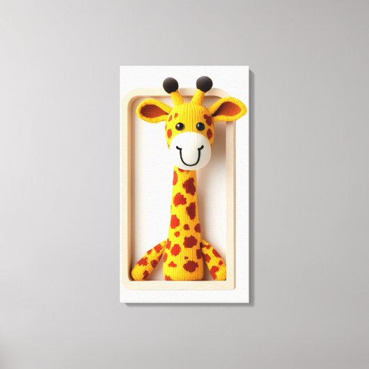 Wonder Wall Art Giggling Giraffe Canvas Afdruk (Voorkant)