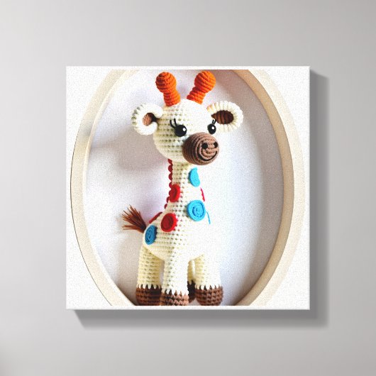 Wonder Wall Art grillige Giraffe Canvas Afdruk (Voorkant)