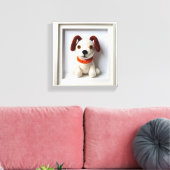 Wonder Wall Art Loyal Gehaakte Pup Canvas Afdruk (Insitu (Woonkamer))