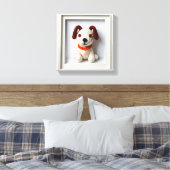 Wonder Wall Art Loyal Gehaakte Pup Canvas Afdruk (Insitu (Slaapkamer))
