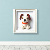 Wonder Wall Art Loyal Gehaakte Pup Canvas Afdruk (Insitu (Houten vloer))