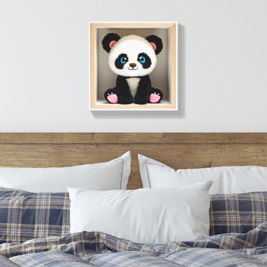 Wonder Wall Art Panda Knuffel Buddy Canvas Afdruk (Insitu (Slaapkamer))