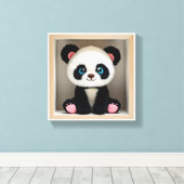 Wonder Wall Art Panda Knuffel Buddy Canvas Afdruk (Insitu (Houten vloer))