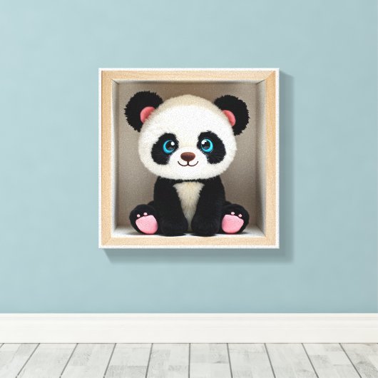 Wonder Wall Art Panda Knuffel Buddy Canvas Afdruk (Insitu (Houten vloer))