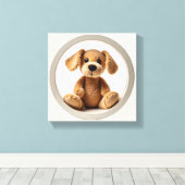 Wonder Wall Art Puppy Love Canvas Afdruk (Insitu (Houten vloer))