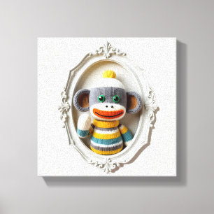 Wonder Wall Art speelse haakaap Canvas Afdruk