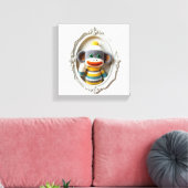 Wonder Wall Art speelse haakaap Canvas Afdruk (Insitu (Woonkamer))
