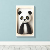 Wonder Wall Art Speelse Panda Canvas Afdruk (Insitu (Houten vloer))