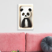 Wonder Wall Art Speelse Panda Canvas Afdruk (Insitu (Woonkamer))