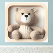 Wonder Wall Art Tijdloze Teddy Canvas Afdruk (Insitu (Houten vloer))