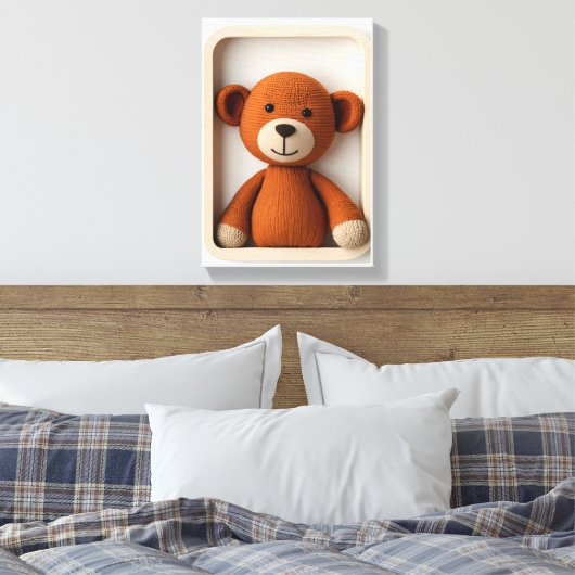 Wonder Wall Art Warm Bruin Bea Canvas Afdruk (Insitu (Slaapkamer))