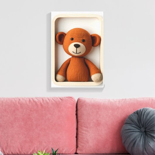 Wonder Wall Art Warm Bruin Bea Canvas Afdruk (Insitu (Woonkamer))