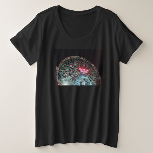 'Wonder Wheel at Night' Dames' Plus-size T-shirt (Design voorkant)