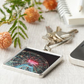 'Wonder Wheel at Night' Premium-Sleutelhanger Sleutelhanger (Zijkant)