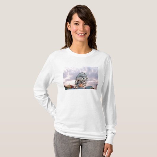 'Wonder Wheel at Twilight' Dames 'Long-sleeve T-shirt (Voorkant volledig)
