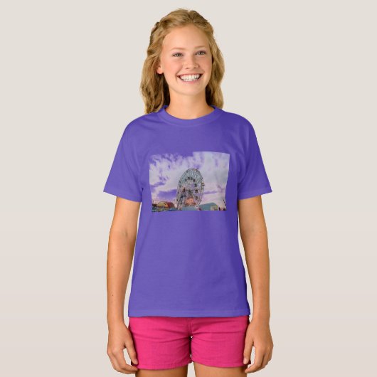'Wonder Wheel at Twilight' Kind T-shirt (Voorkant volledig)