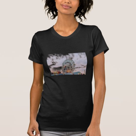 'Wonder Wheel bij schemering' Dames T-shirt (Voorkant)