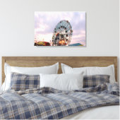 'Wonder Wheel bij schemering' klaar Canvas Afdruk (Insitu (Slaapkamer))