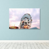 'Wonder Wheel bij schemering' klaar Canvas Afdruk (Insitu (Houten vloer))