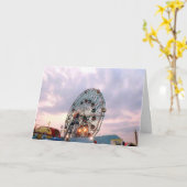 'Wonder Wheel bij schemering' lege wenskaart Kaart (Gele Bloem)