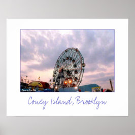 'Wonder Wheel bij schemering' Poster