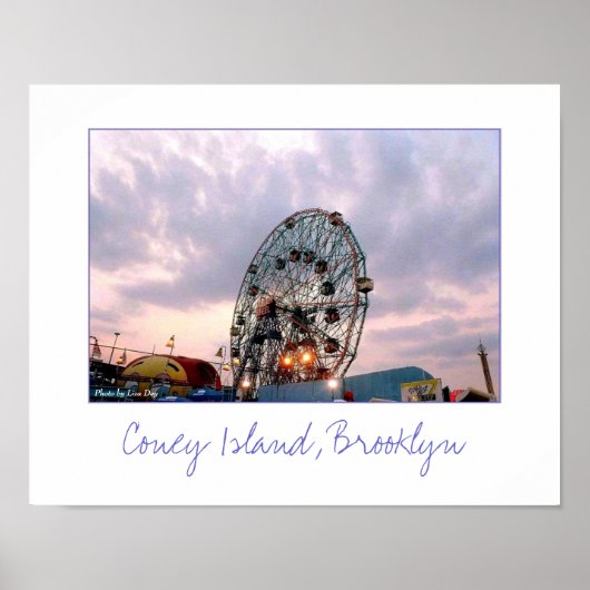 'Wonder Wheel bij schemering'-poster Poster (Voorkant)