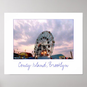 'Wonder Wheel bij schemering'-poster Poster