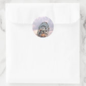 "Wonder Wheel bij Twilight"-Stickers Ronde Sticker (Tas)