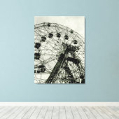 'Wonder Wheel' Canvasprint met lijst Canvas Afdruk (Insitu (Houten vloer))