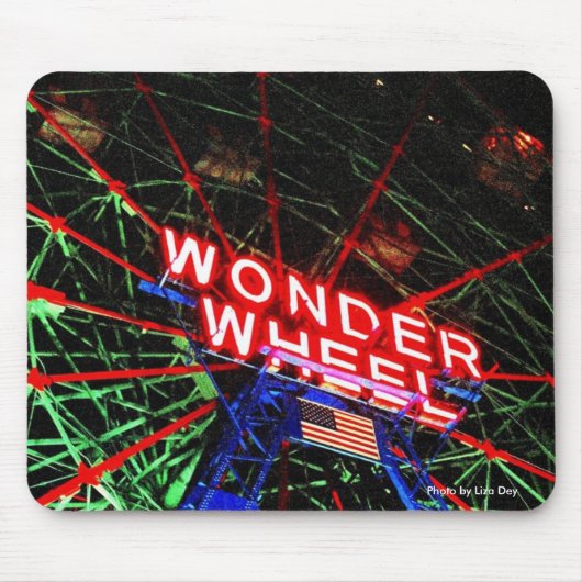 'Wonder Wheel Neon' Mousepad Muismat (Voorkant)